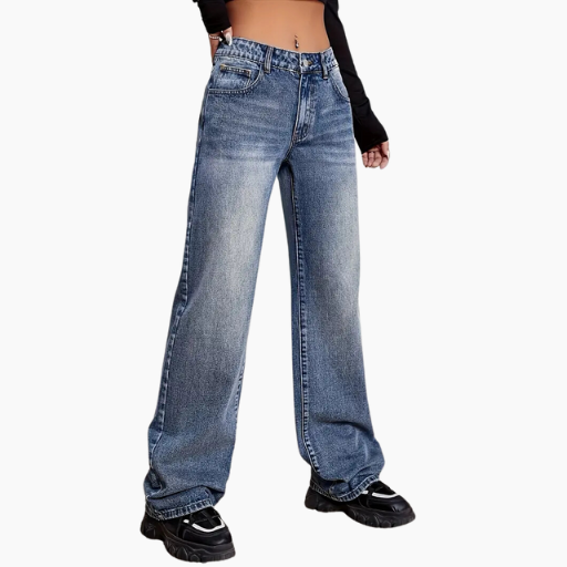 High-waist wide-leg jeans