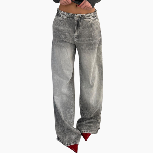 Grey fogged baggy jeans