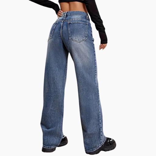 High-waist wide-leg jeans